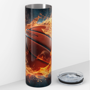 Flaming 20oz Skinny - Baseball Tumbler