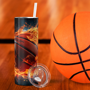 Flaming 20oz Skinny - Baseball Tumbler