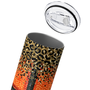 Baskbetball and Leopard Print 20oz Skinny Tumbler