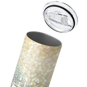 Happy Birthday Cake on Glitter 20oz Skinny Tumbler