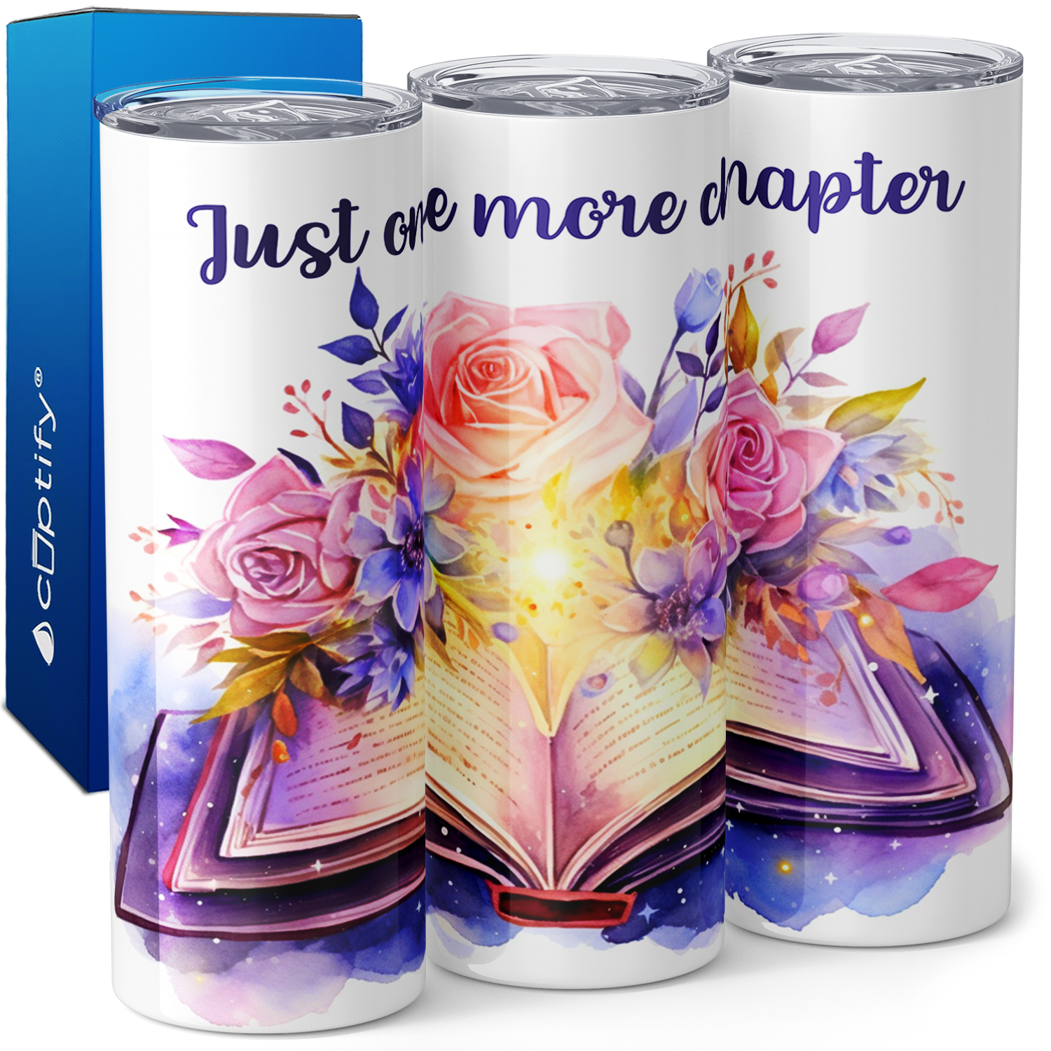 Just One More Chapter with Flowers 20oz Skinny Tumbler