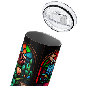 Stained Glass Book Stack 20oz Skinny Tumbler