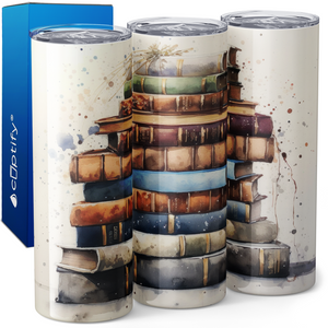 Stack of Books 20oz Skinny Tumbler