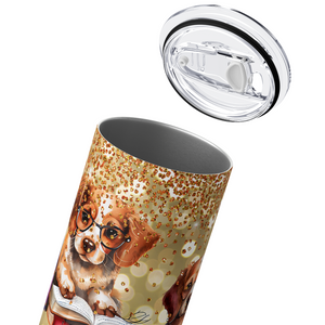 Books and Puppies 20oz Skinny Tumbler