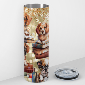 Books and Puppies 20oz Skinny Tumbler