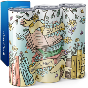 Just a Girl Who Loves Books 20oz Skinny Tumbler