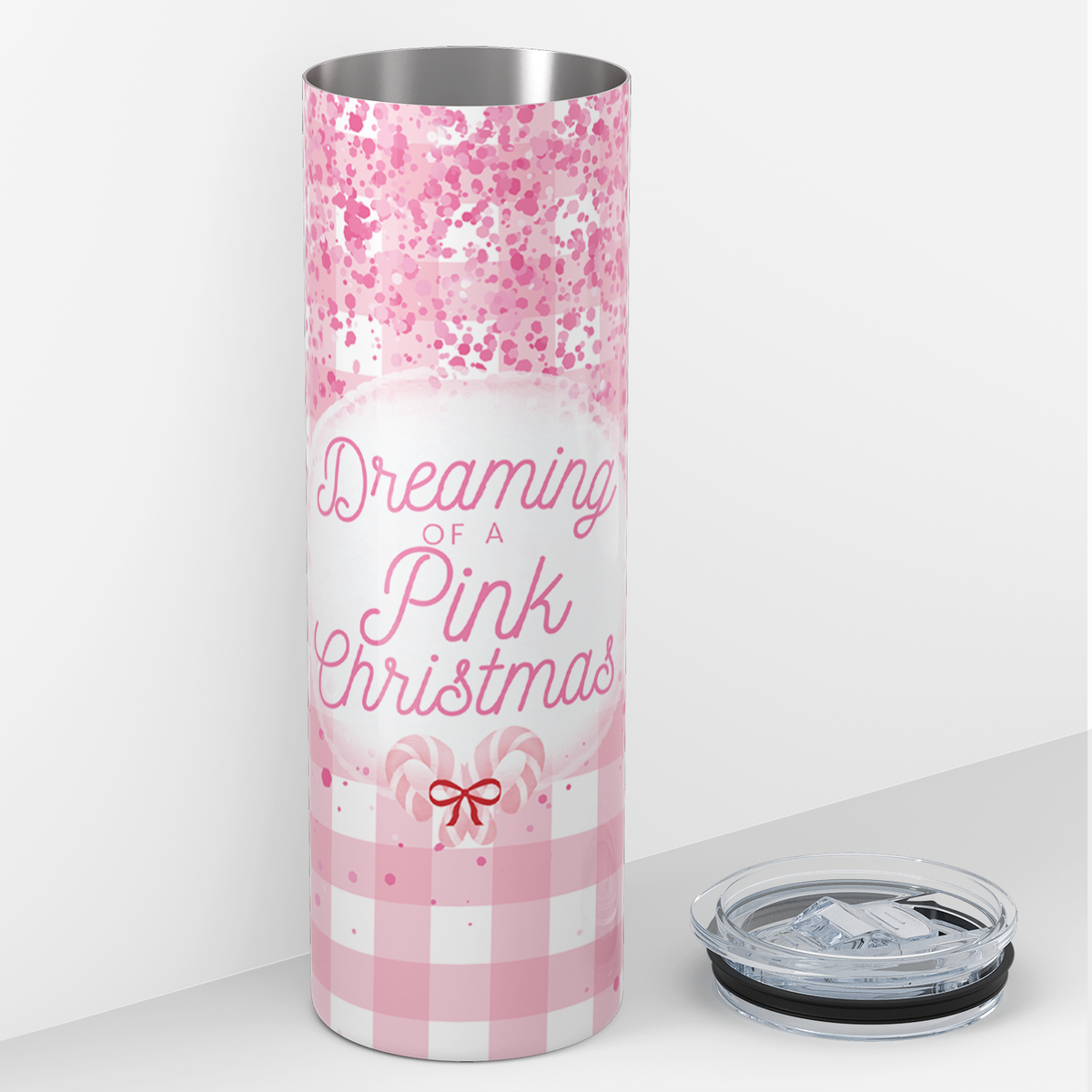 Dreaming of a Pink Christmas 20oz Skinny Tumbler