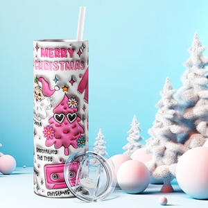 Pink Christmas 20oz Skinny Tumbler