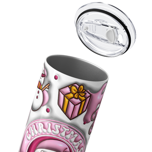 Christmas VIbes Coffee Pink 20oz Skinny Tumbler