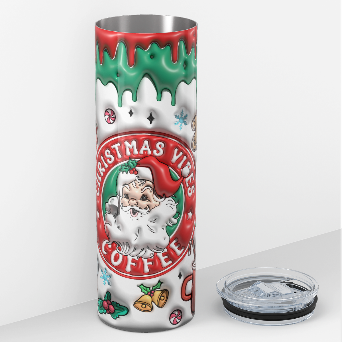 Christmas VIbes Coffee 20oz Skinny Tumbler