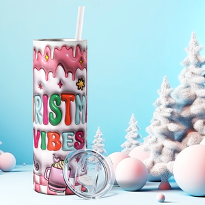 Christmas Vibes 20oz Skinny Tumbler