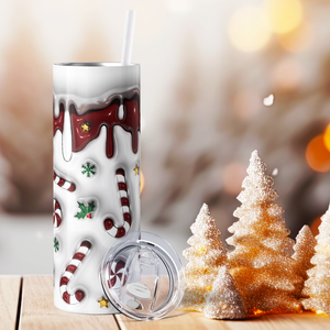 Chocolate Candy Canes 20oz Skinny Tumbler