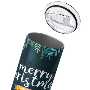 Merry Christmas Santa and Snowman 20oz Skinny Tumbler