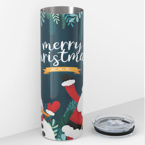 Merry Christmas Santa and Snowman 20oz Skinny Tumbler