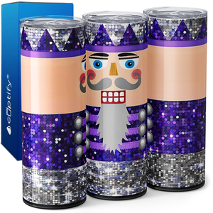 Purple Nutcracker Disco Ball 20oz Skinny Tumbler