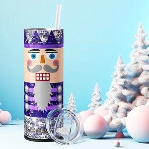 Purple Nutcracker Disco Ball 20oz Skinny Tumbler