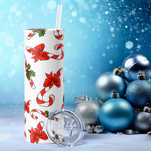 Candy Canes and Misteltoe 20oz Skinny Tumbler