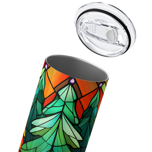 Stained Glass Christmas Trees 20oz Skinny Tumbler