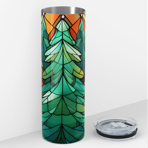 Stained Glass Christmas Trees 20oz Skinny Tumbler