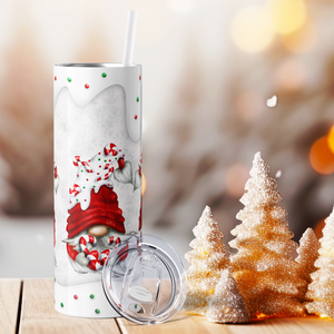 Candy Cane Gnomes Snow 20oz Skinny Tumbler