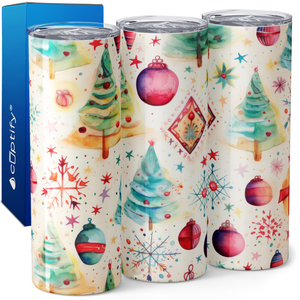 Christmas Trees and Ornaments 20oz Skinny Tumbler