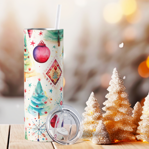 Christmas Trees and Ornaments 20oz Skinny Tumbler