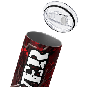 Personalized Red Camo Tree Pattern 20oz Skinny Tumbler