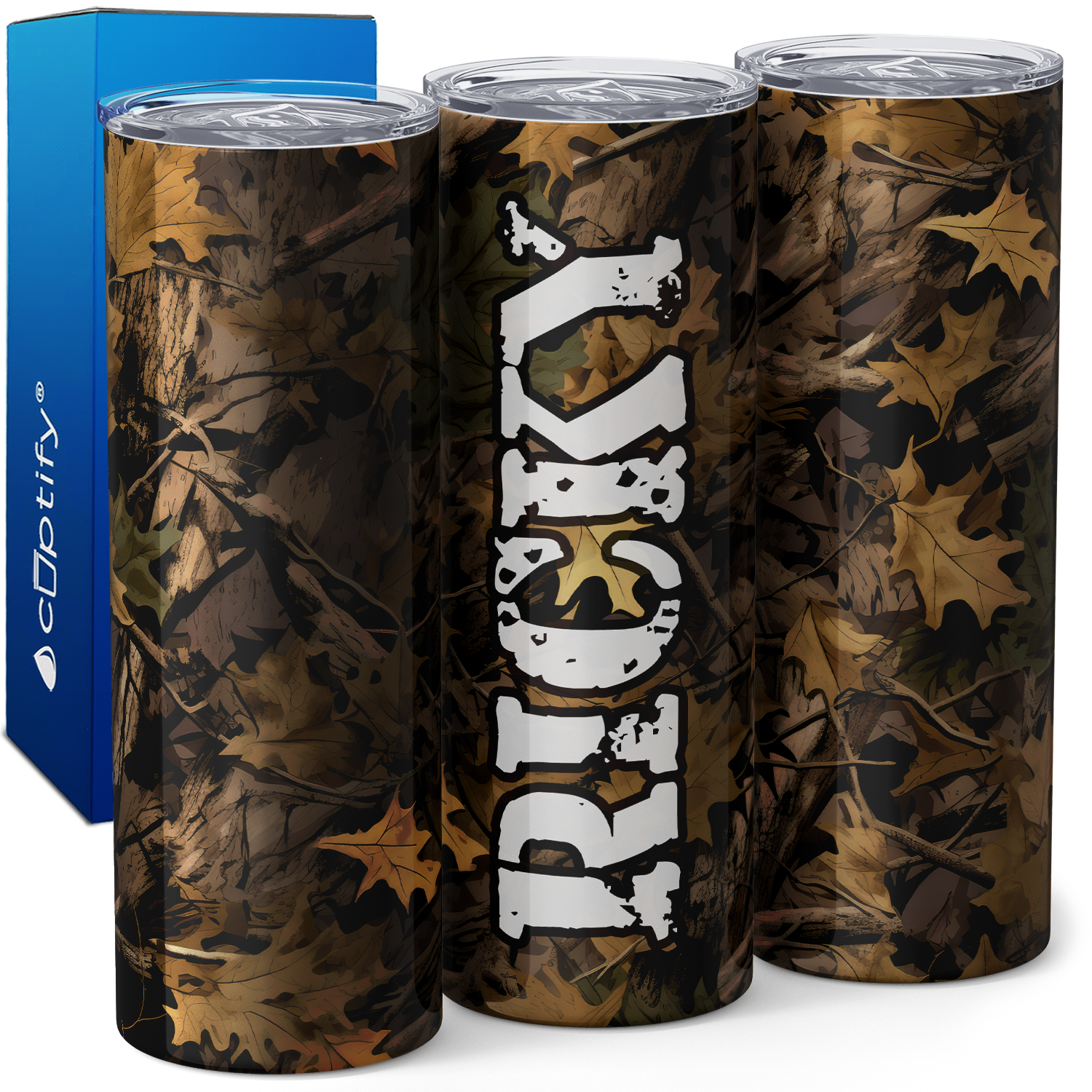 Personalized Fall Leaves Camo Pattern 20oz Skinny Tumbler