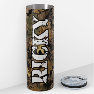 Personalized Fall Leaves Camo Pattern 20oz Skinny Tumbler