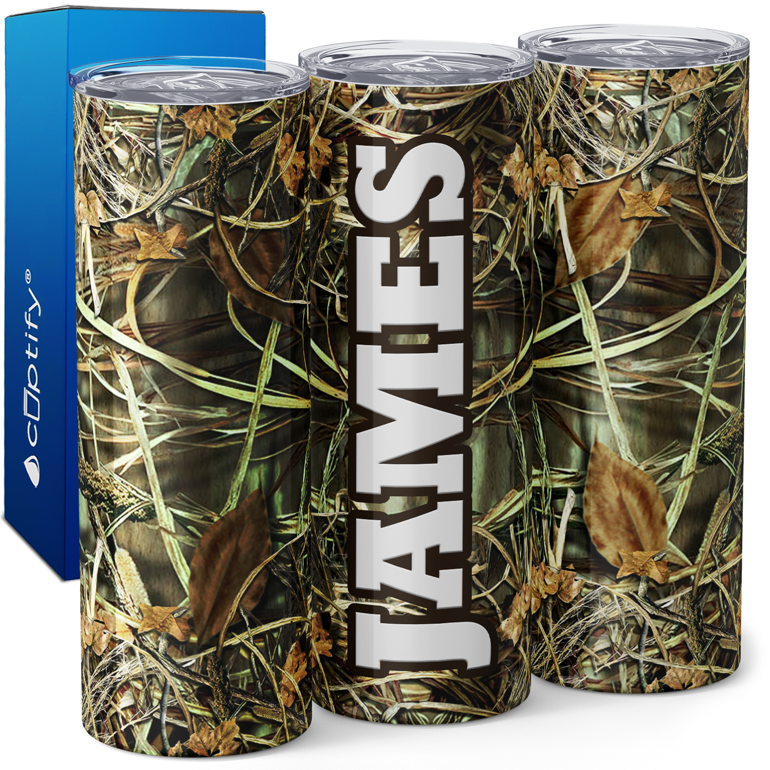 Personalized Tallgrass Duck Camo Pattern 20oz Skinny Tumbler