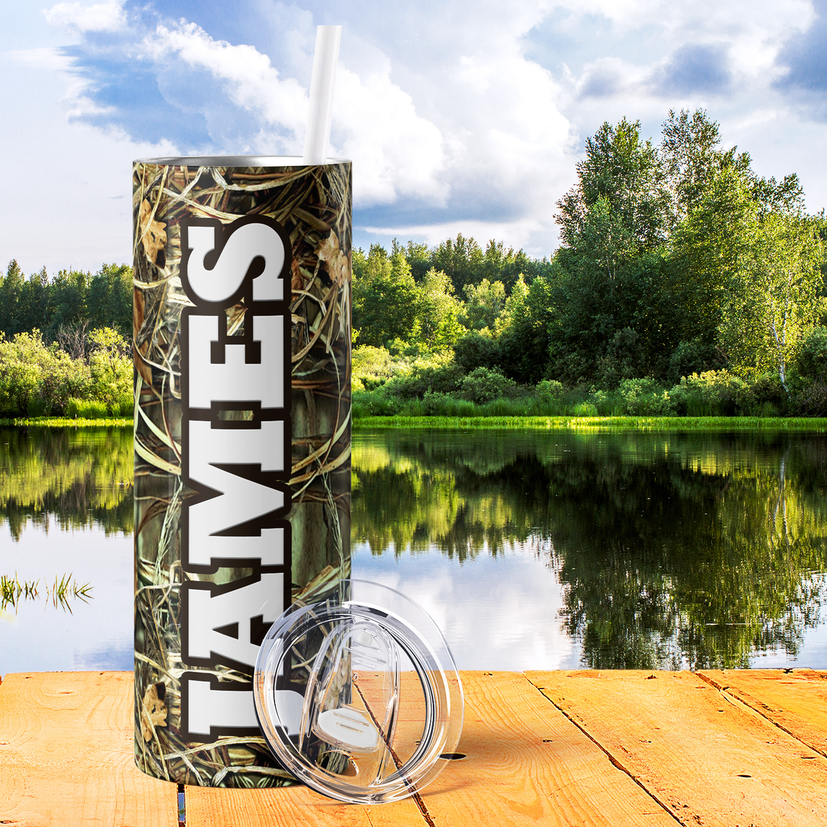Personalized Tallgrass Duck Camo Pattern 20oz Skinny Tumbler