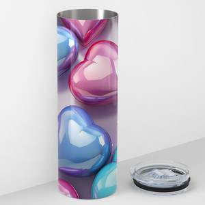 Inflated Glossy Valentine Hearts 20oz Skinny Tumbler