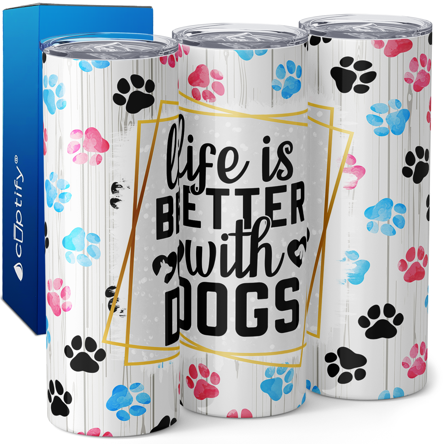 Life is Better with Dogs 20oz Skinny Tumbler