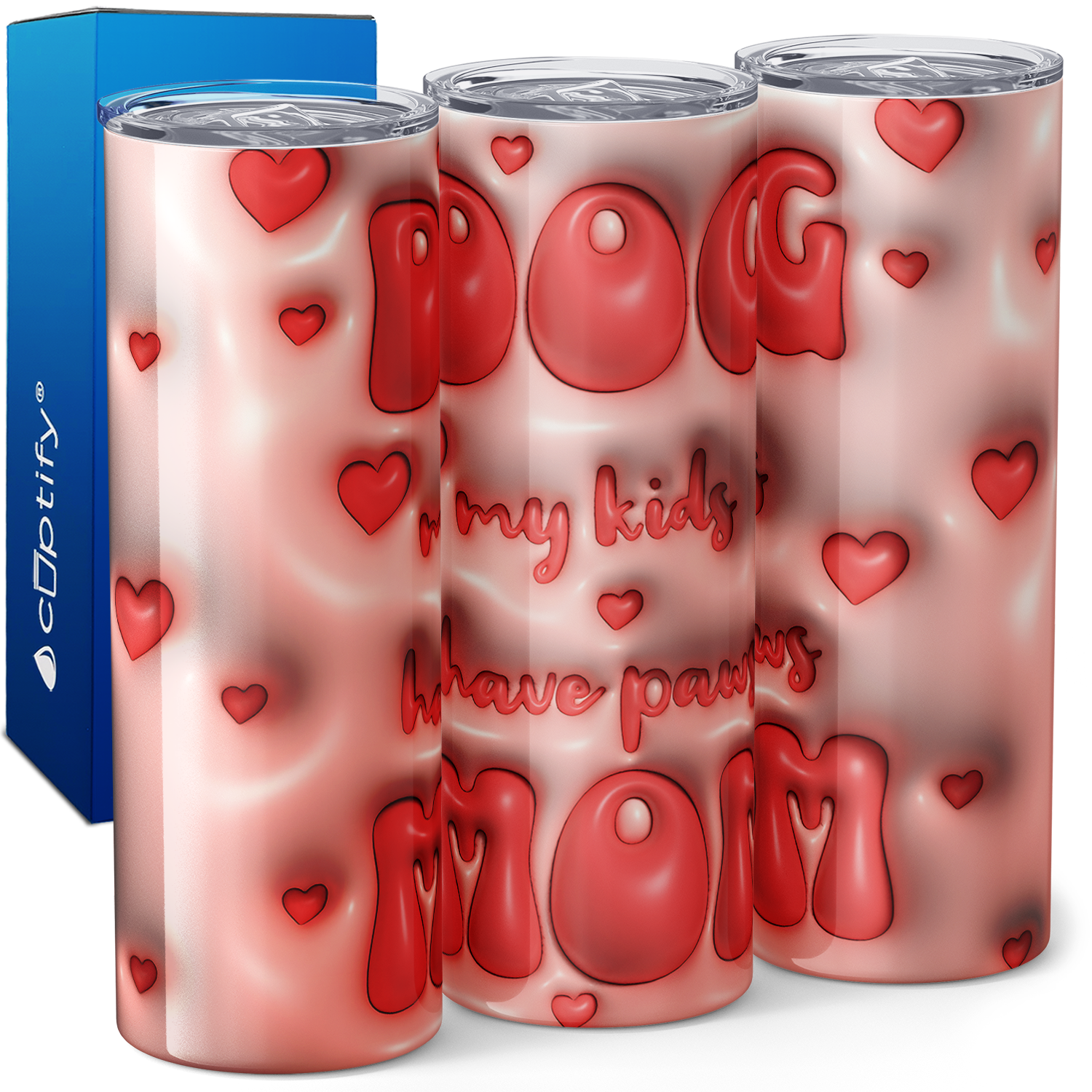 Dog Mom My Kids Have Paws 20oz Skinny Tumbler