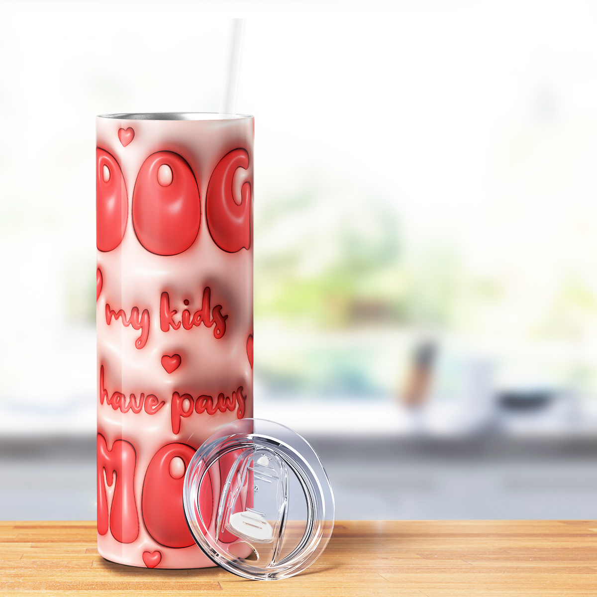 Dog Mom My Kids Have Paws 20oz Skinny Tumbler