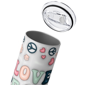 Love Peace Dogs 20oz Skinny Tumbler