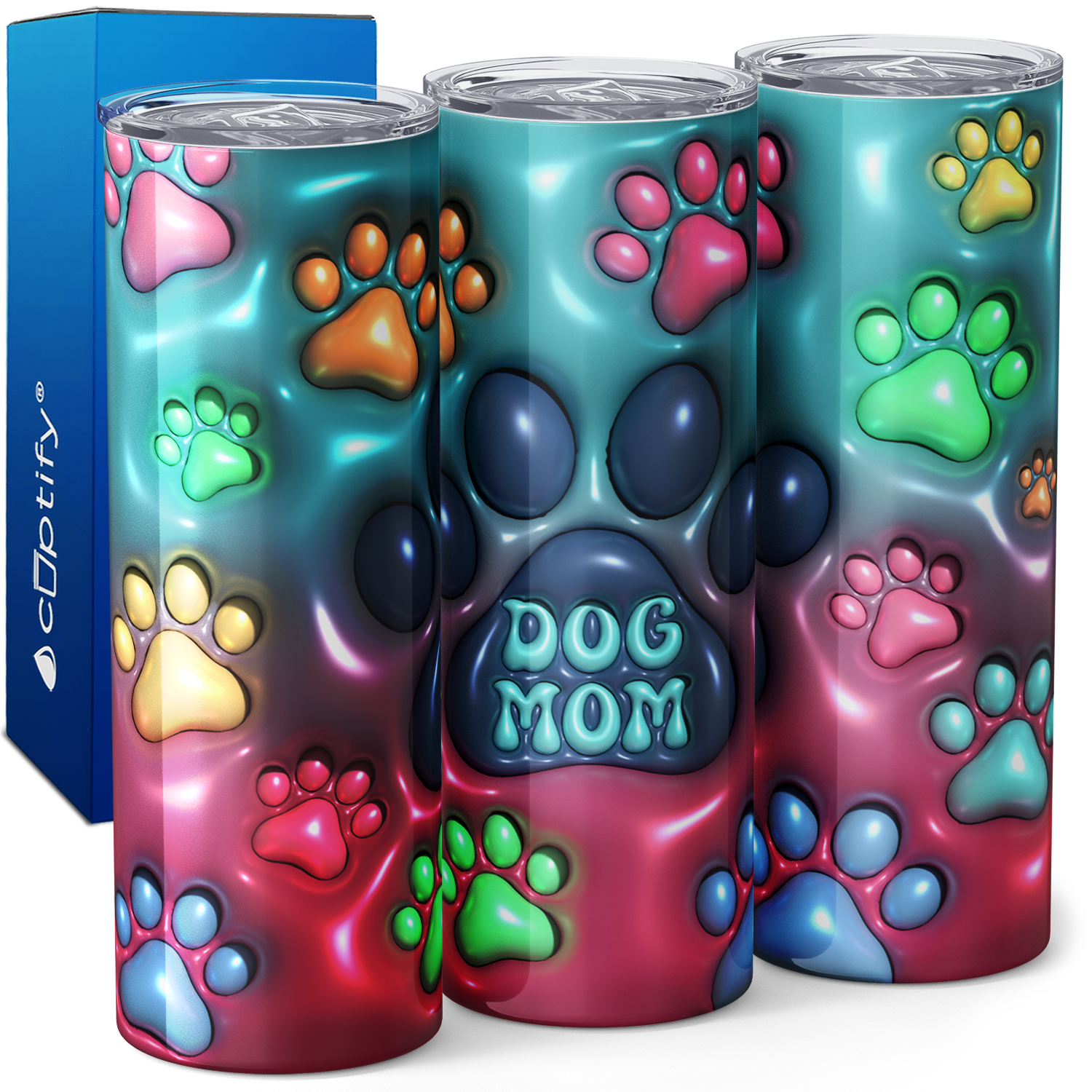 Inflated Dog Mom Colorful 20oz Skinny Tumbler