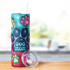 Inflated Dog Mom Colorful 20oz Skinny Tumbler