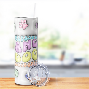 Blessed and Dog Obsessed 20oz Skinny Tumbler