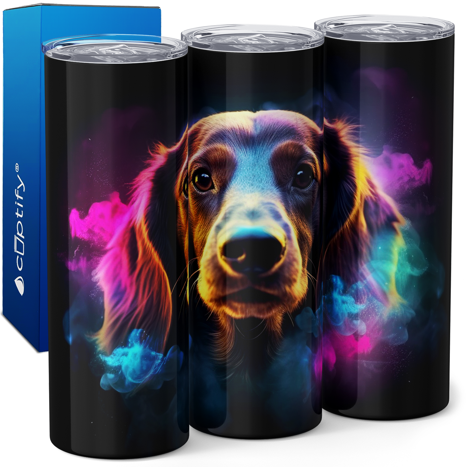 Dachshund Neon Cloud 20oz Skinny Tumbler