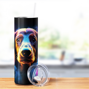 Dachshund Neon Cloud 20oz Skinny Tumbler