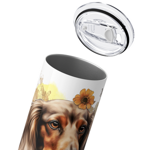 Dachshund Flowers 20oz Skinny Tumbler