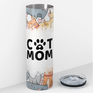 Cat Mom 20oz Skinny Tumbler