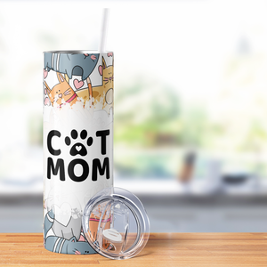 Cat Mom 20oz Skinny Tumbler