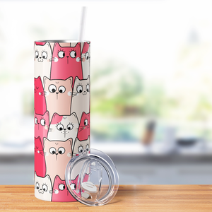 Cats Pink 20oz Skinny Tumbler