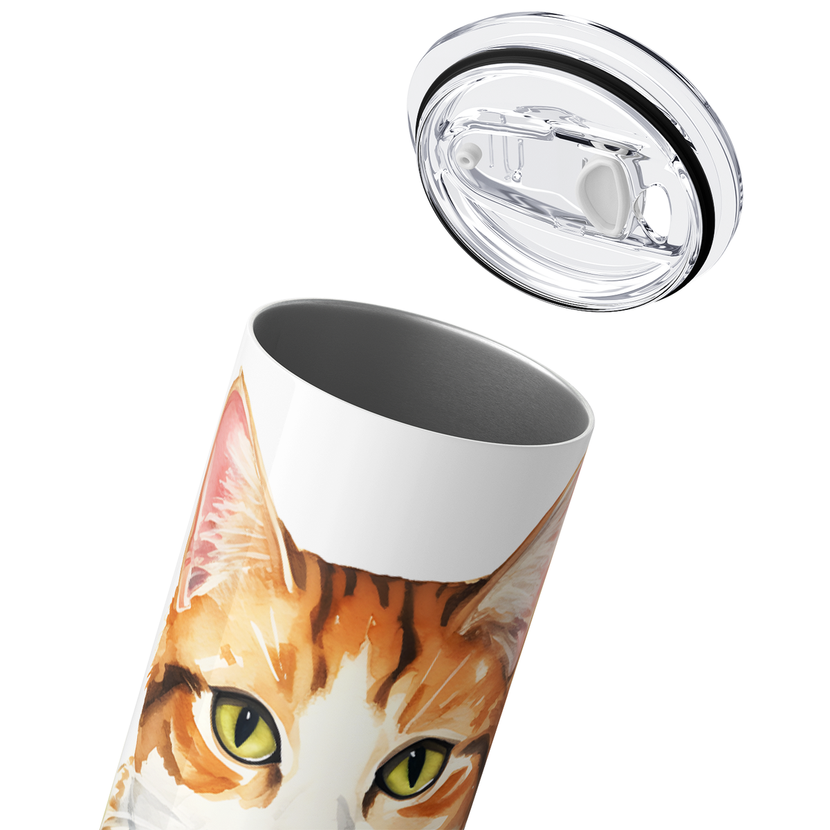 Cat with Flowers 20oz Skinny Tumbler
