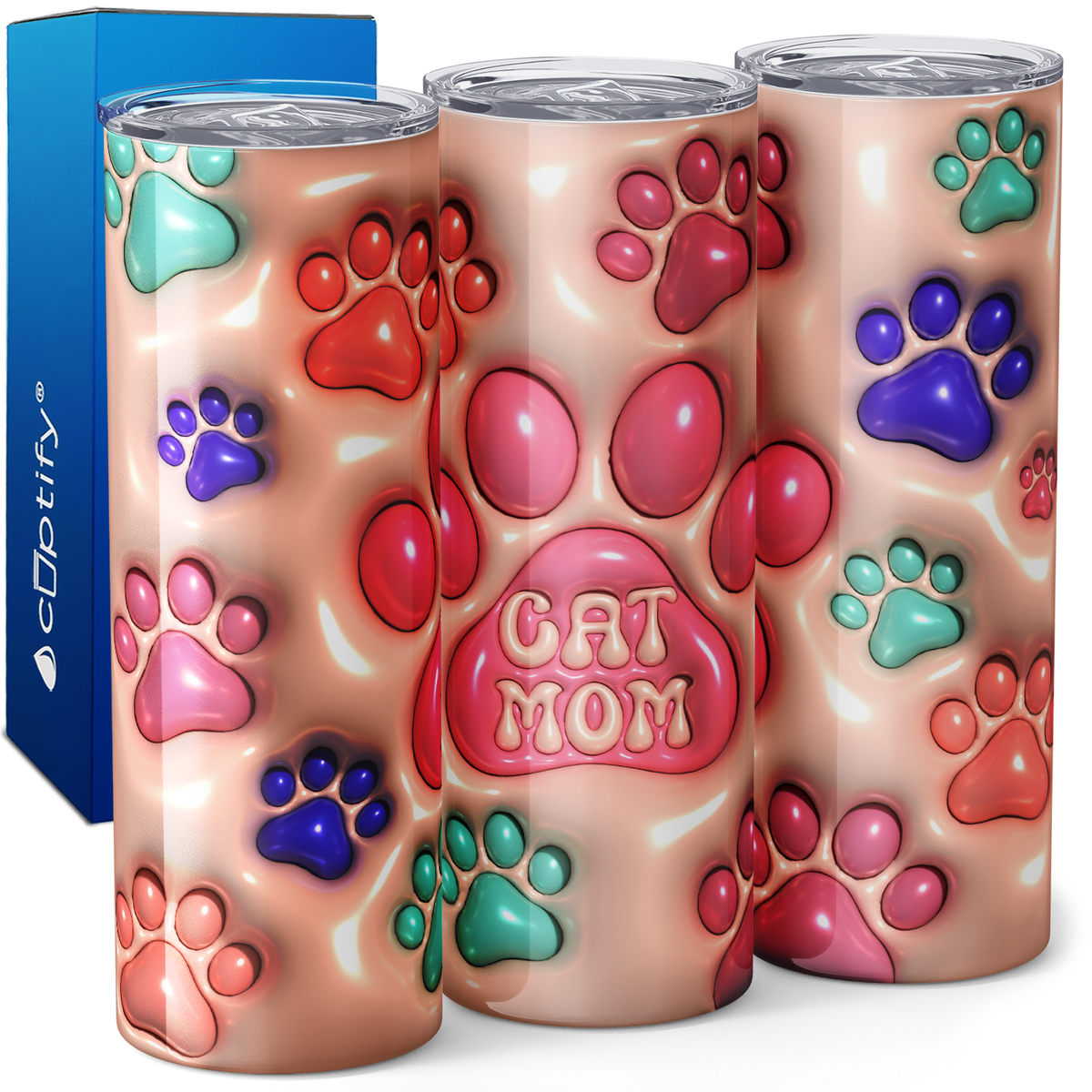 Cat Mom Inflated Balloon 20oz Skinny Tumbler