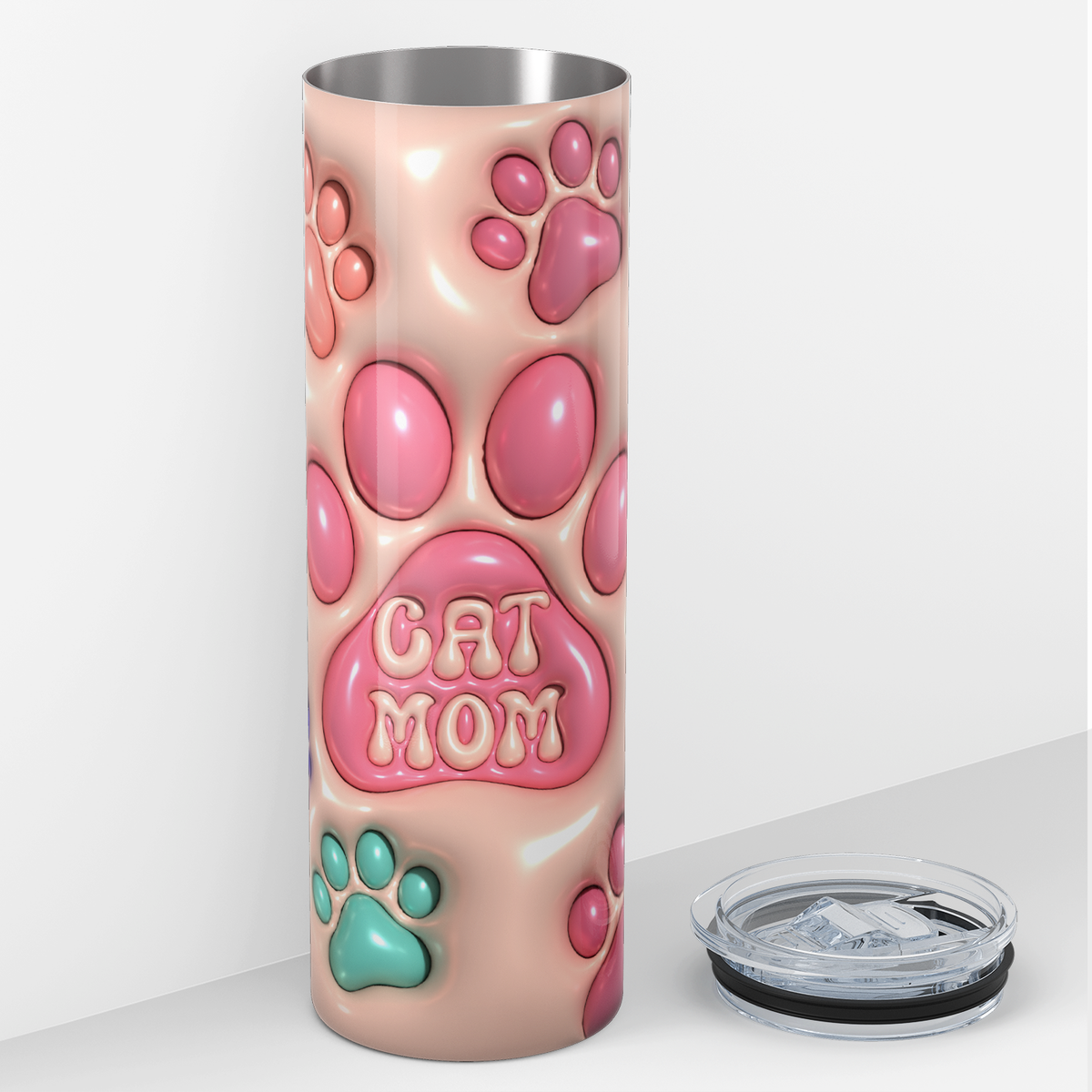 Cat Mom Inflated Balloon 20oz Skinny Tumbler