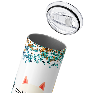 Cats with Glitter 20oz Skinny Tumbler