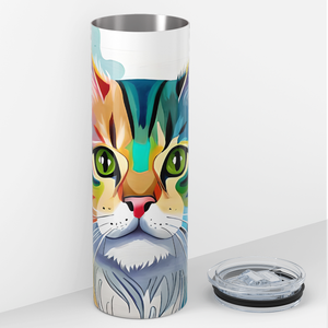 Colorful Cat 20oz Skinny Tumbler